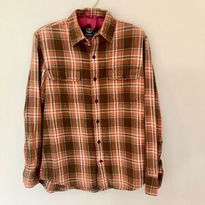 Timberland 100% cotton plaid flannel button up